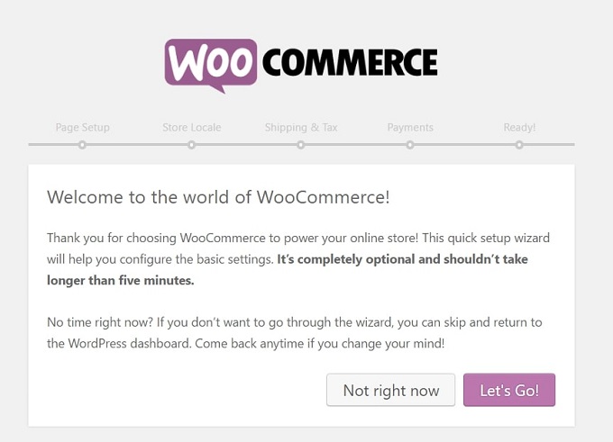 configuração do WooCommerce