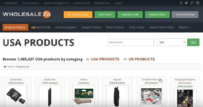 Pesquisa de produtos no wholesale2b